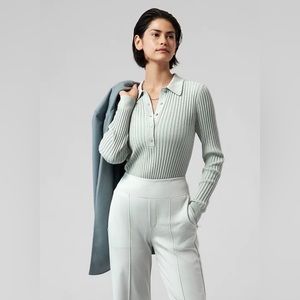 Athleta Sweet Bay Henley Sweater in Coast Grey